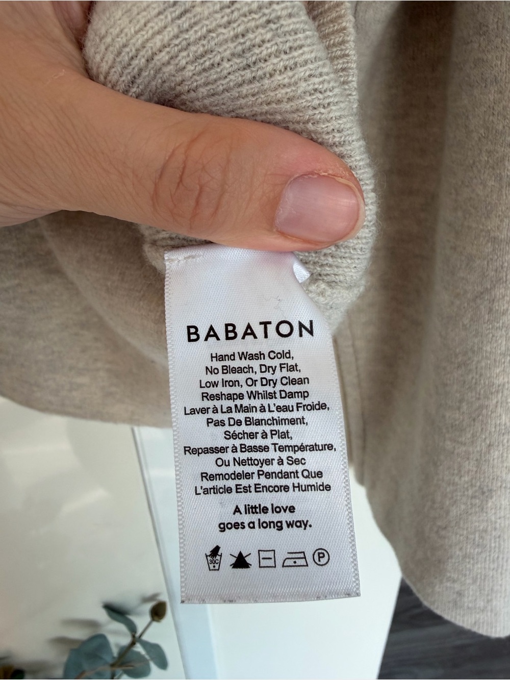 Babaton ($128) 100% Merino Wool Sweater Cream Beige Size L (Fits S/M) AS IS - Picture 8 of 9